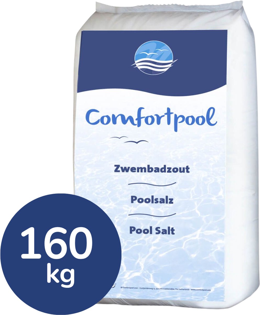 Zwembadzout 8 x 20 kg | Voor schoon zwembadwater | 160 kg zout | Geschikt voor Intex zoutwatersysteem | Comfortpool